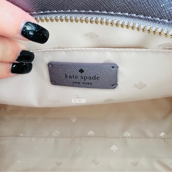 Kate Spade Tinsel Glitter Satchel & Card Holder Wallet In Lilac Frost - Picture 9 of 16